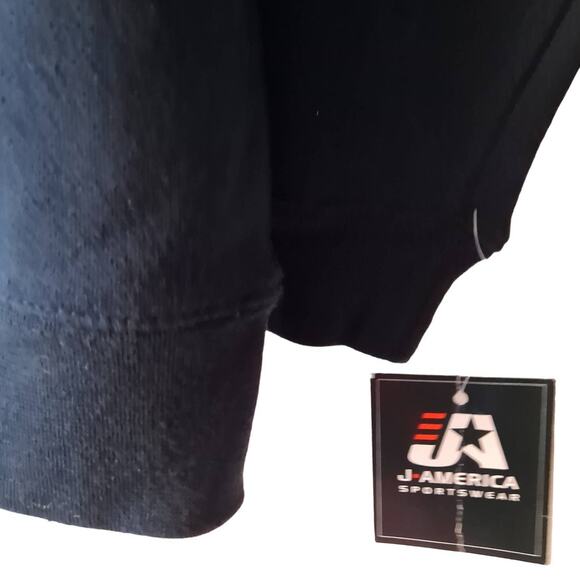 J. America Dark Navy Blue High / Mock Neck L/S Quarter Zip Fleece Jacket - M - Picture 7 of 10